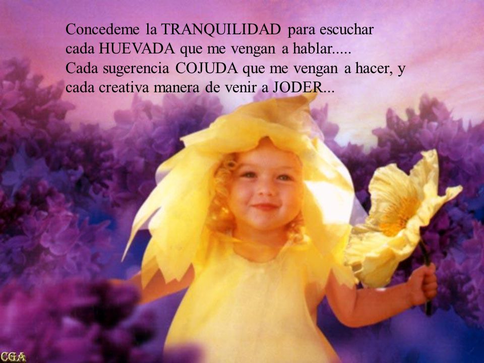 Concedeme la TRANQUILIDAD para escuchar cada HUEVADA que me vengan a hablar.....
