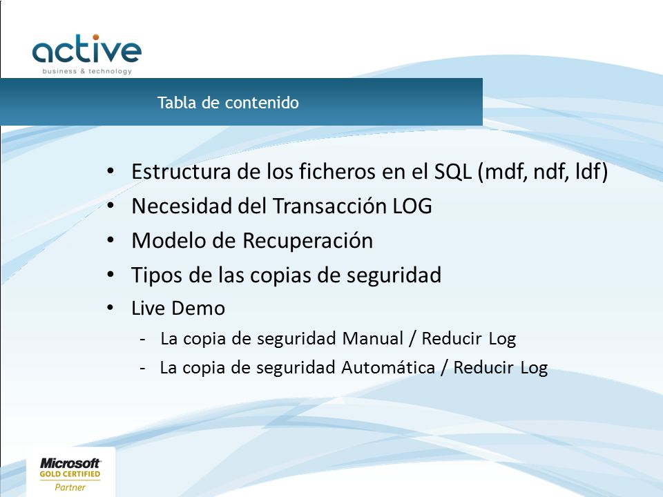 Estructura de los ficheros en el SQL (mdf, ndf, ldf)