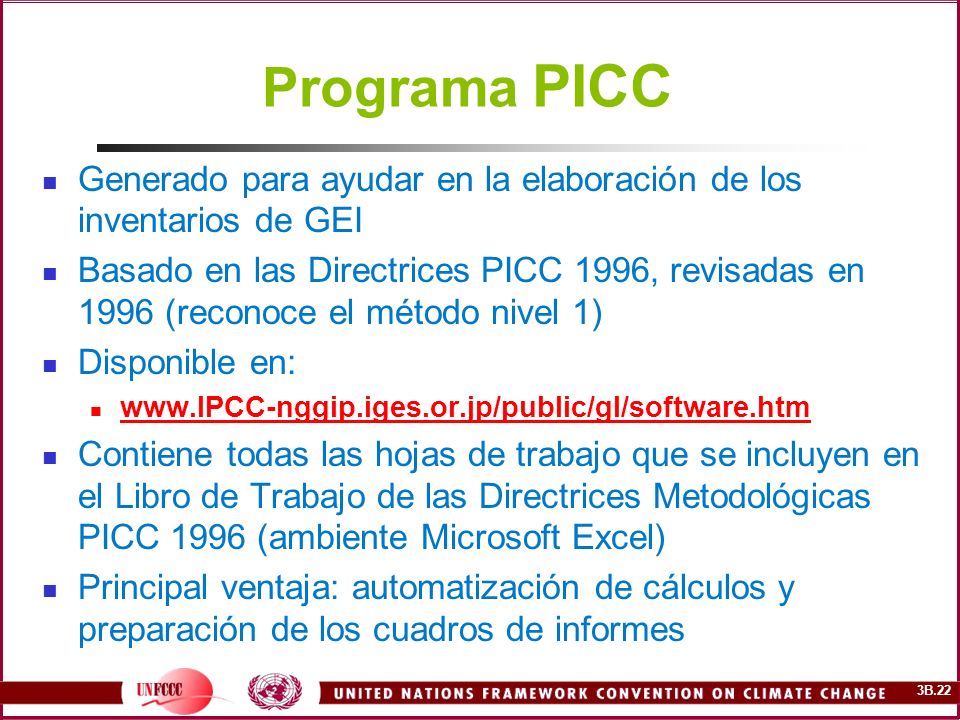 Programa PICC Generado para ayudar en la elaboración de los inventarios de GEI.