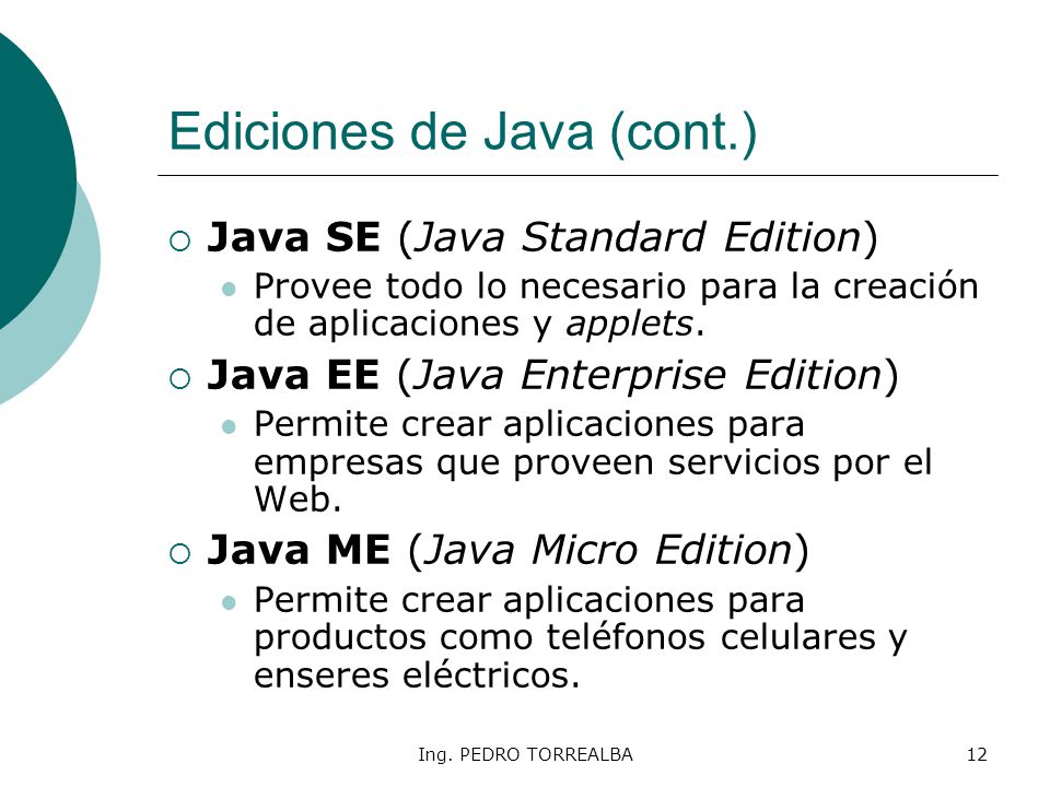 Ediciones de Java (cont.)