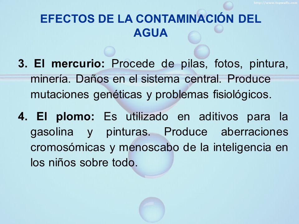 EFECTOS DE LA CONTAMINACIÓN DEL AGUA