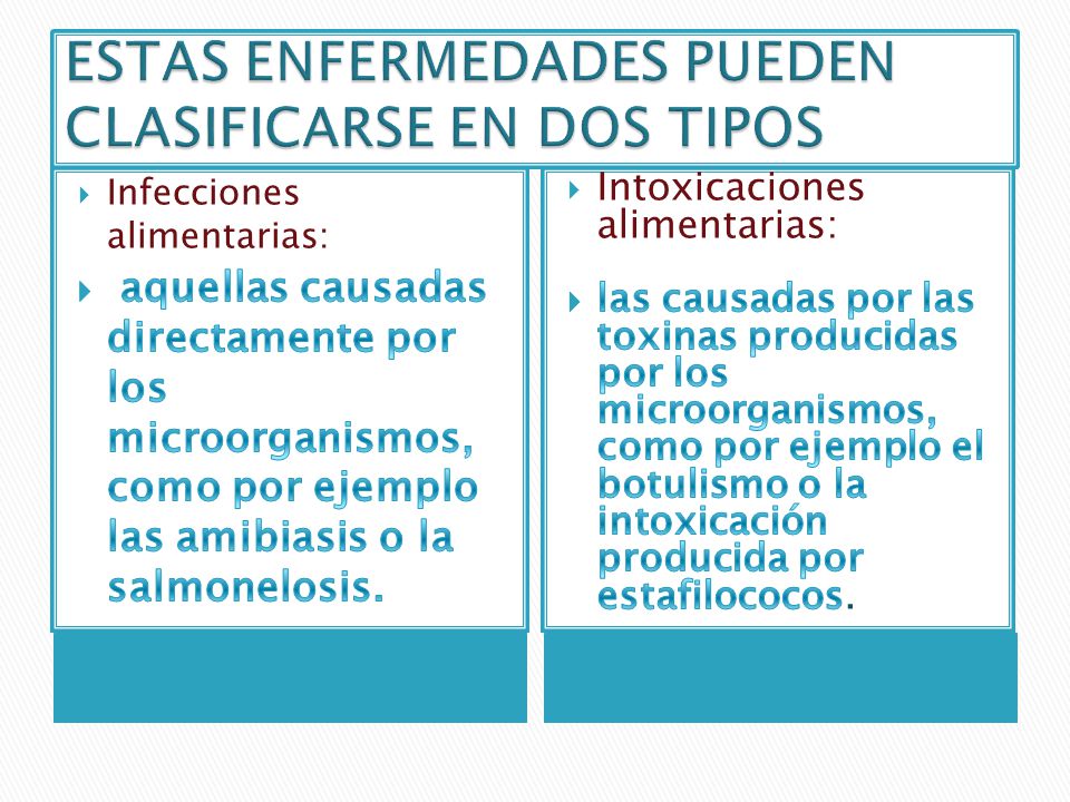 ESTAS ENFERMEDADES PUEDEN CLASIFICARSE EN DOS TIPOS