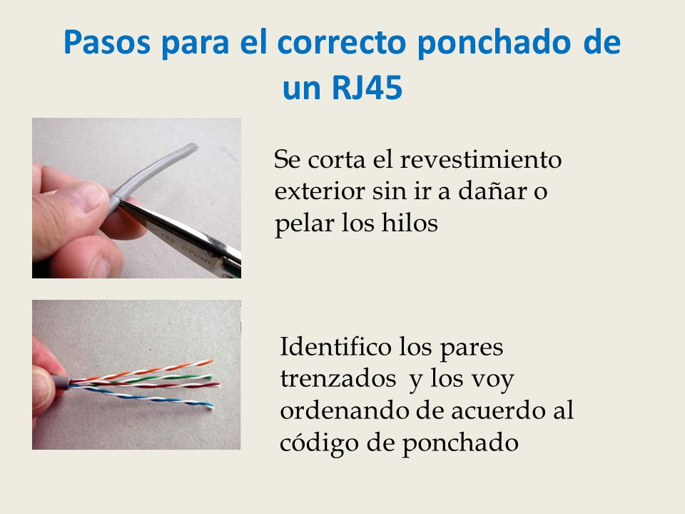 Pasos para el correcto ponchado de un RJ45