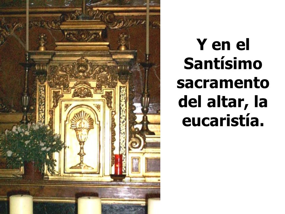 Y en el Santísimo sacramento del altar, la eucaristía.