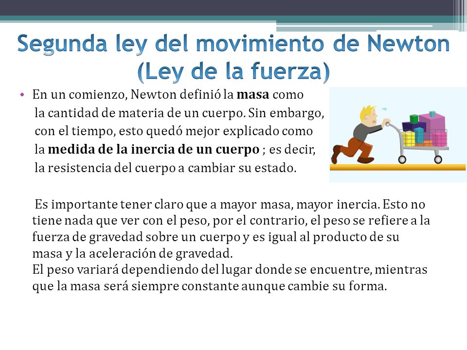 Segunda ley del movimiento de Newton (Ley de la fuerza)
