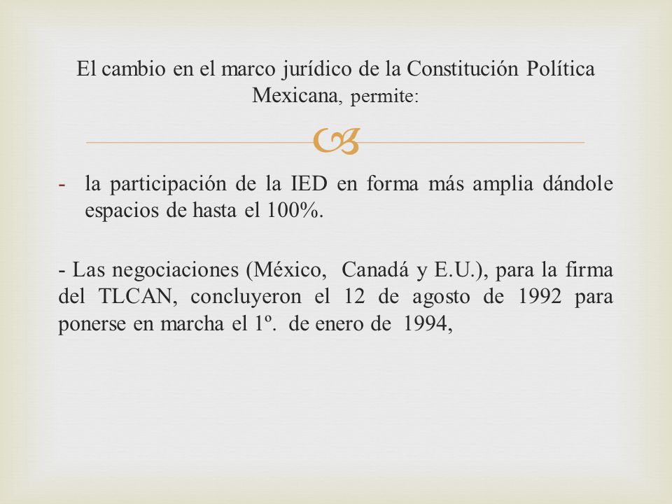 El cambio en el marco jurídico de la Constitución Política Mexicana, permite: