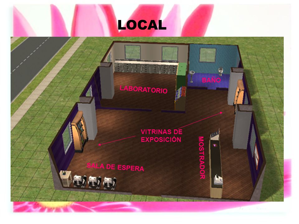 LOCAL BAÑO LABORATORIO VITRINAS DE EXPOSICIÓN MOSTRADOR SALA DE ESPERA