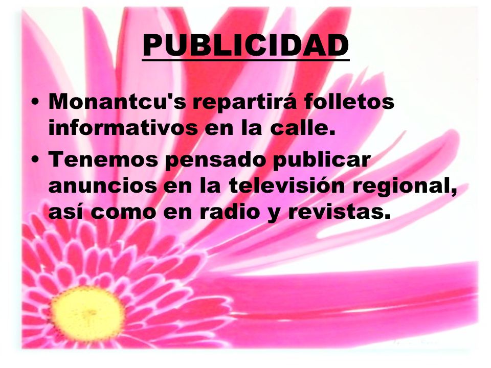 PUBLICIDAD Monantcu s repartirá folletos informativos en la calle.