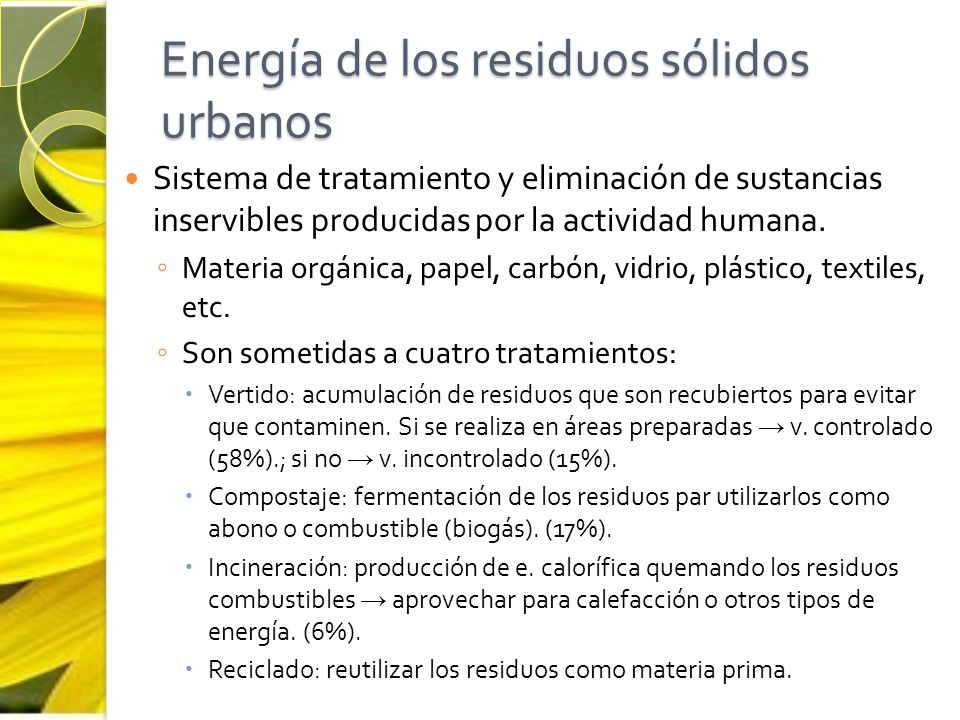 Energía de los residuos sólidos urbanos