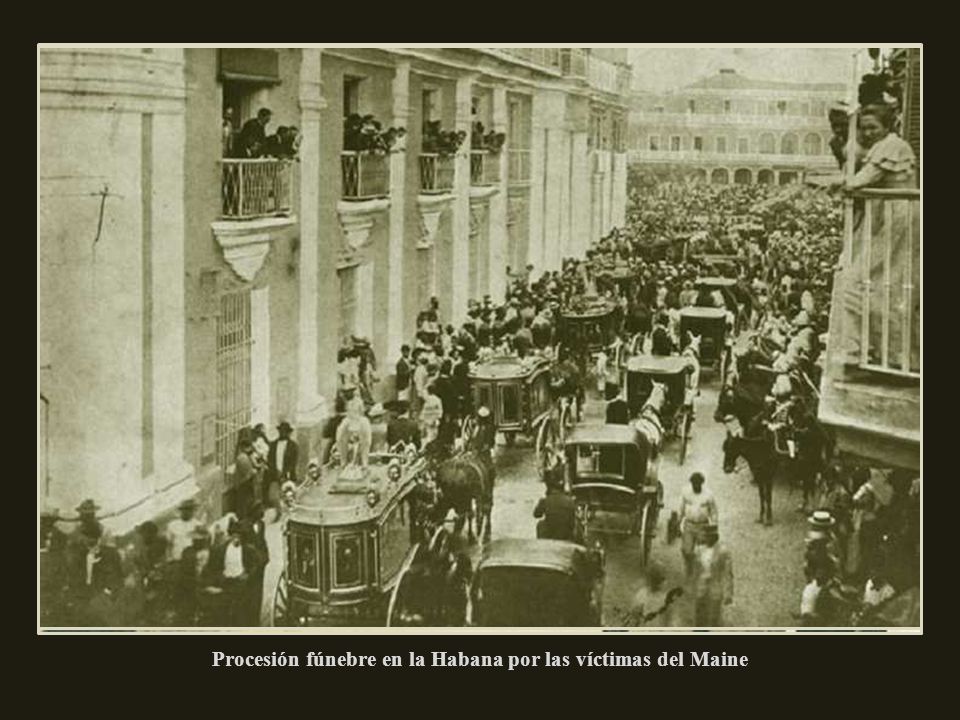 Procesión fúnebre en la Habana por las víctimas del Maine