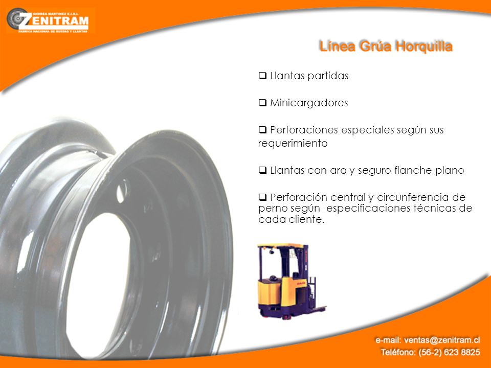 Llantas partidas Minicargadores. Perforaciones especiales según sus. requerimiento. Llantas con aro y seguro flanche plano.