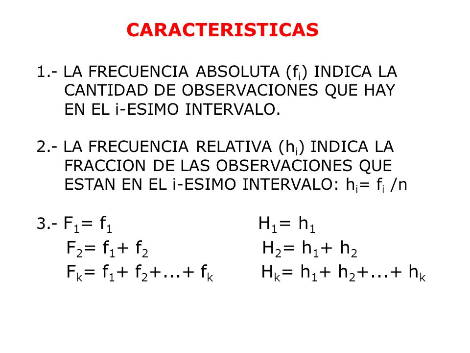 CARACTERISTICAS F2= f1+ f2 H2= h1+ h2