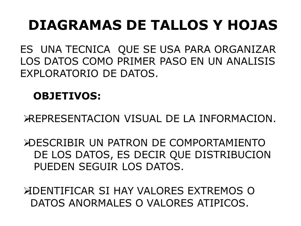 DIAGRAMAS DE TALLOS Y HOJAS