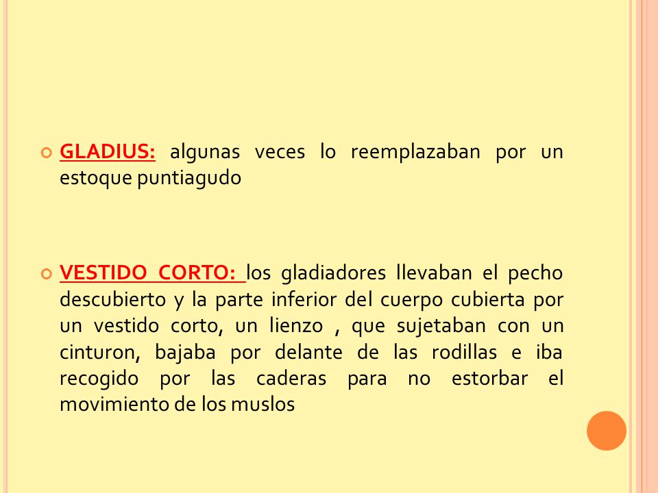 GLADIUS: algunas veces lo reemplazaban por un estoque puntiagudo