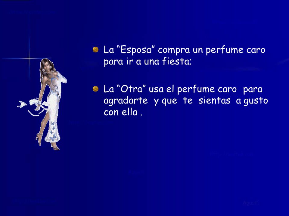 La Esposa compra un perfume caro para ir a una fiesta;