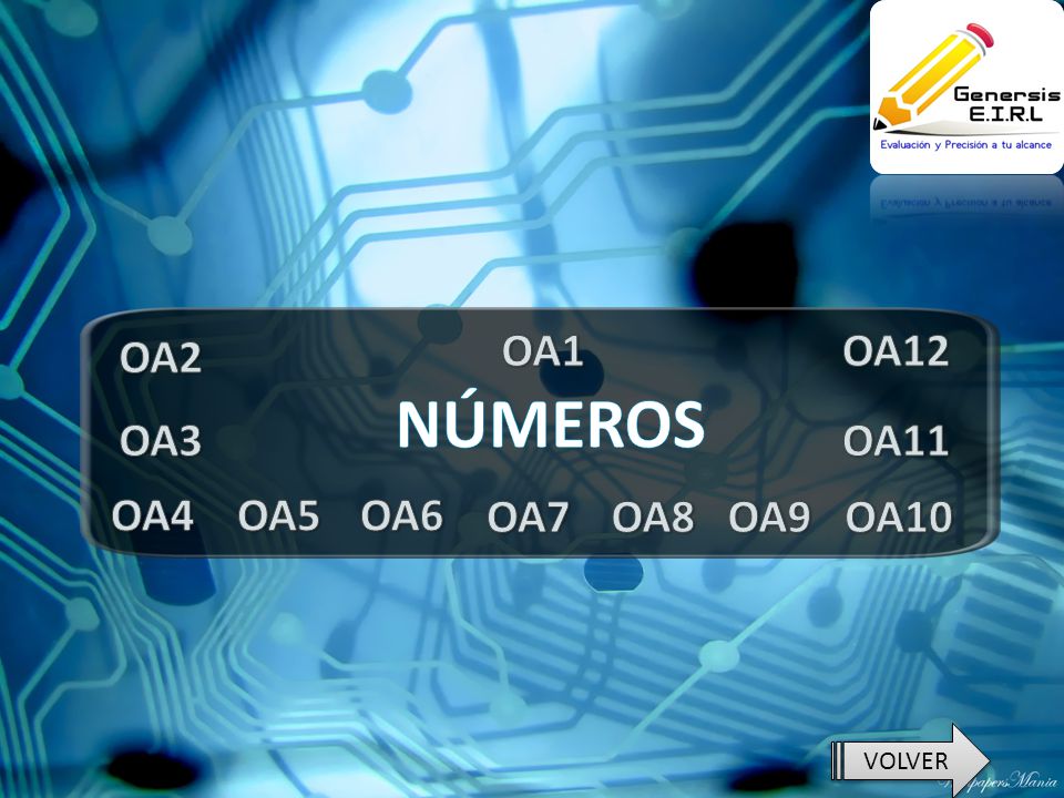 OA2 OA1 OA12 NÚMEROS OA3 OA11 OA4 OA5 OA6 OA7 OA8 OA9 OA10 VOLVER