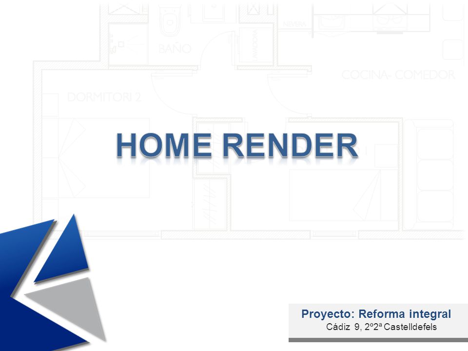 Home render Cádiz 9, 2º2ª Castelldefels Proyecto: Reforma integral