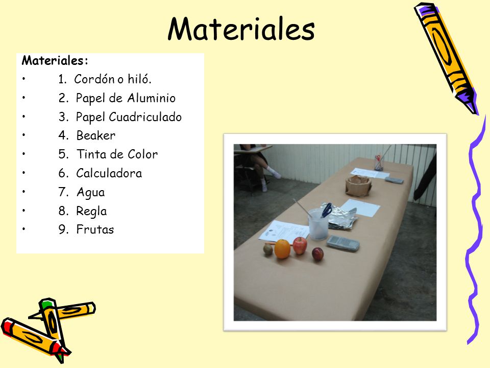 Materiales Materiales: 1. Cordón o hiló. 2. Papel de Aluminio