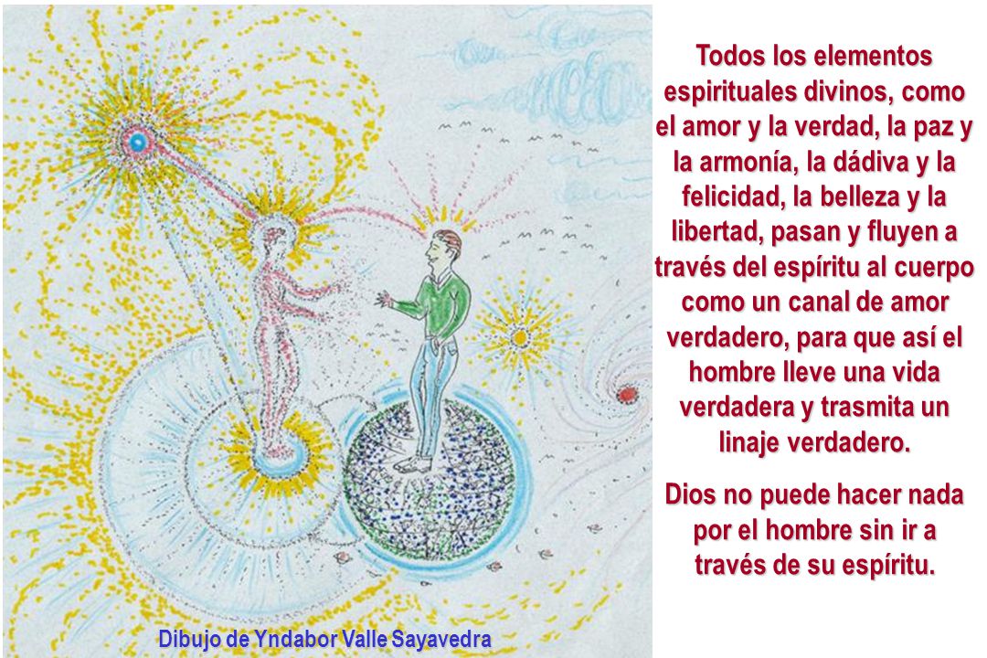Dios no puede hacer nada por el hombre sin ir a través de su espíritu.