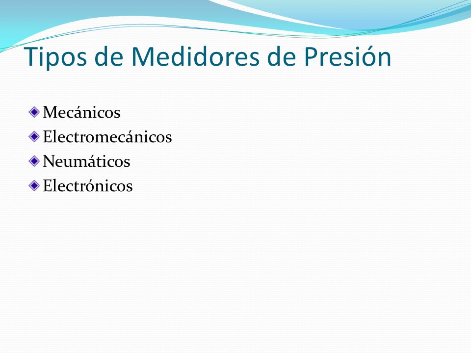 Tipos de Medidores de Presión