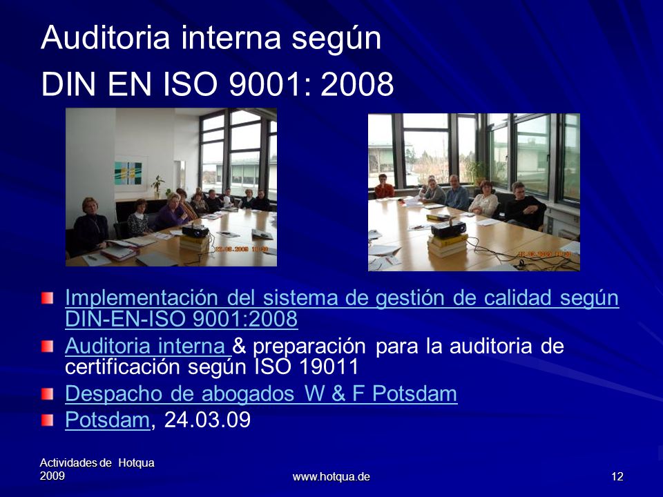 Auditoria interna según DIN EN ISO 9001: 2008