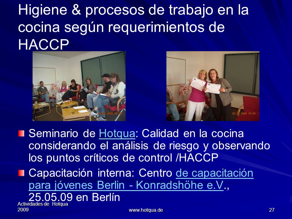 Higiene & procesos de trabajo en la cocina según requerimientos de HACCP
