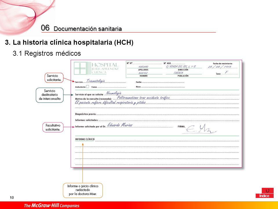 06 3. La historia clínica hospitalaria (HCH) 3.1 Registros médicos