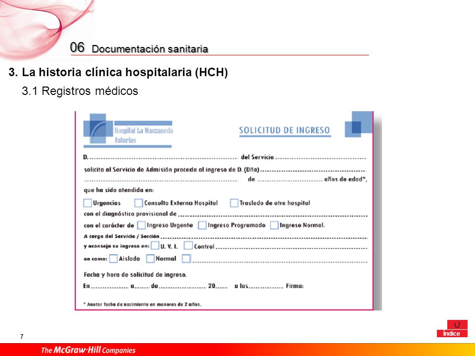 06 3. La historia clínica hospitalaria (HCH) 3.1 Registros médicos