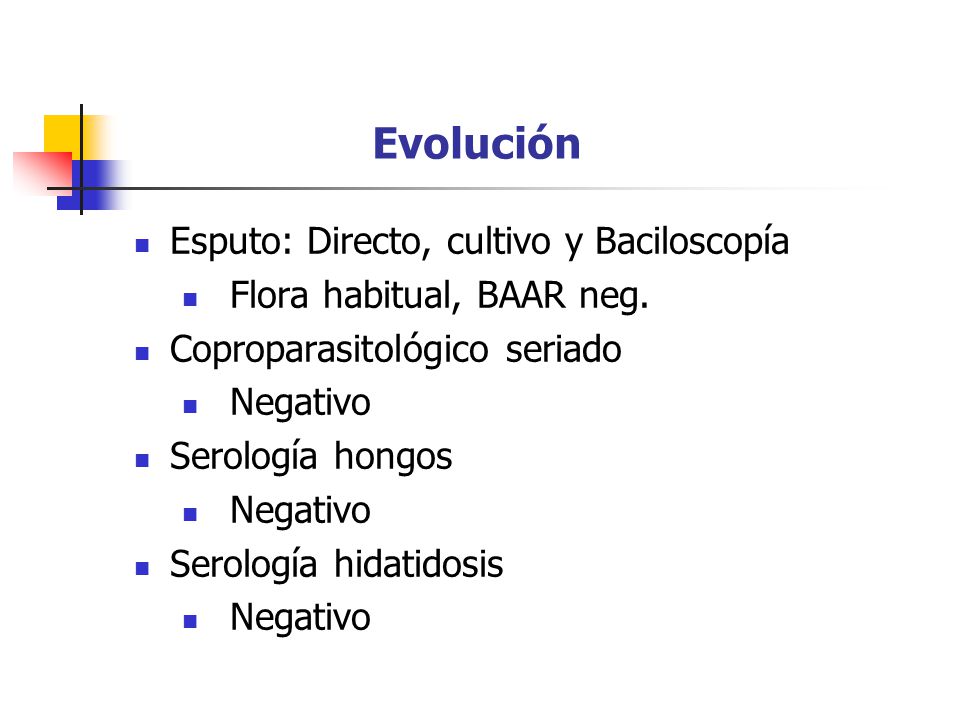 Evolución Esputo: Directo, cultivo y Baciloscopía