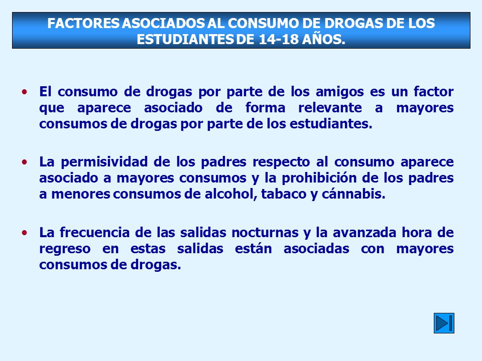 FACTORES ASOCIADOS AL CONSUMO DE DROGAS DE LOS ESTUDIANTES DE AÑOS.