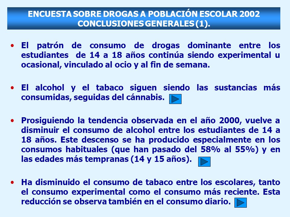 ENCUESTA SOBRE DROGAS A POBLACIÓN ESCOLAR 2002 CONCLUSIONES GENERALES (1).