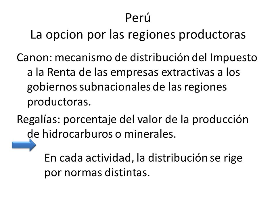 Perú La opcion por las regiones productoras