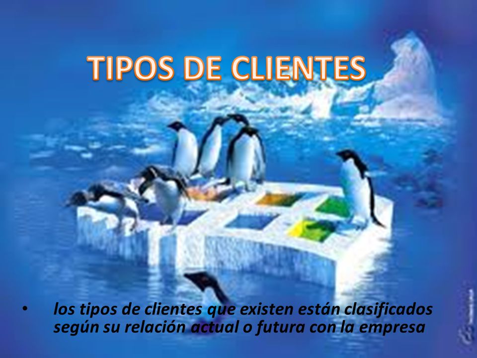 TIPOS DE CLIENTES los tipos de clientes que existen están clasificados según su relación actual o futura con la empresa.