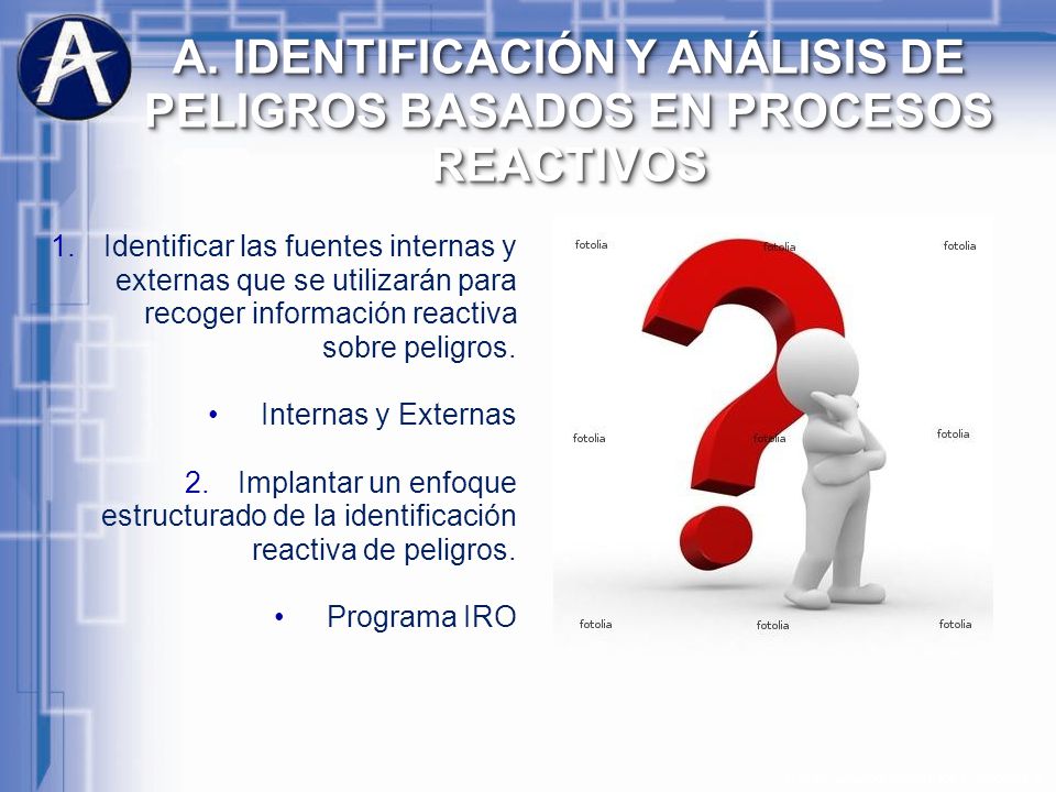 A. IDENTIFICACIÓN Y ANÁLISIS DE PELIGROS BASADOS EN PROCESOS REACTIVOS
