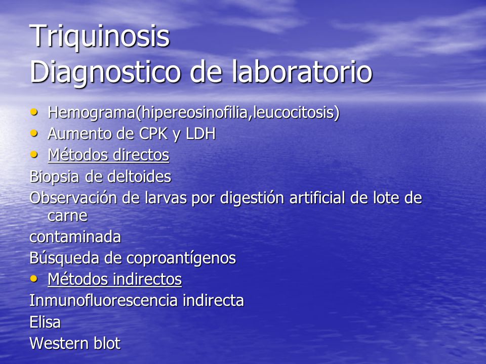 Triquinosis Diagnostico de laboratorio
