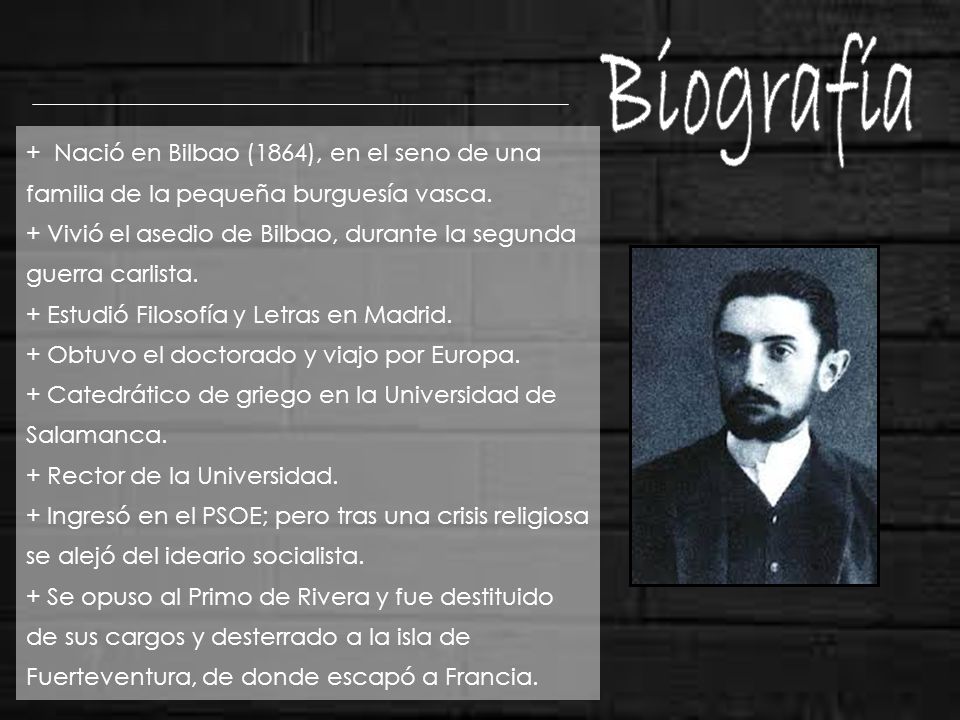 Biografía + Nació en Bilbao (1864), en el seno de una familia de la pequeña burguesía vasca.
