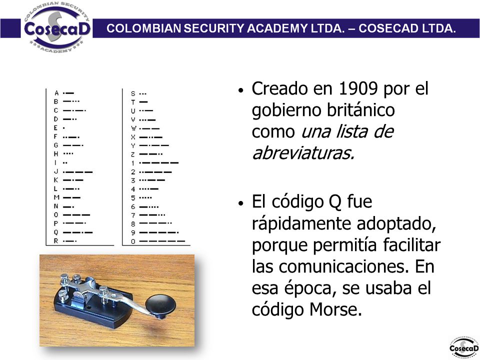 Creado en 1909 por el gobierno británico como una lista de abreviaturas.