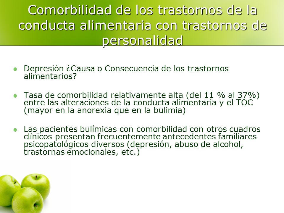Comorbilidad de los trastornos de la conducta alimentaria con trastornos de personalidad