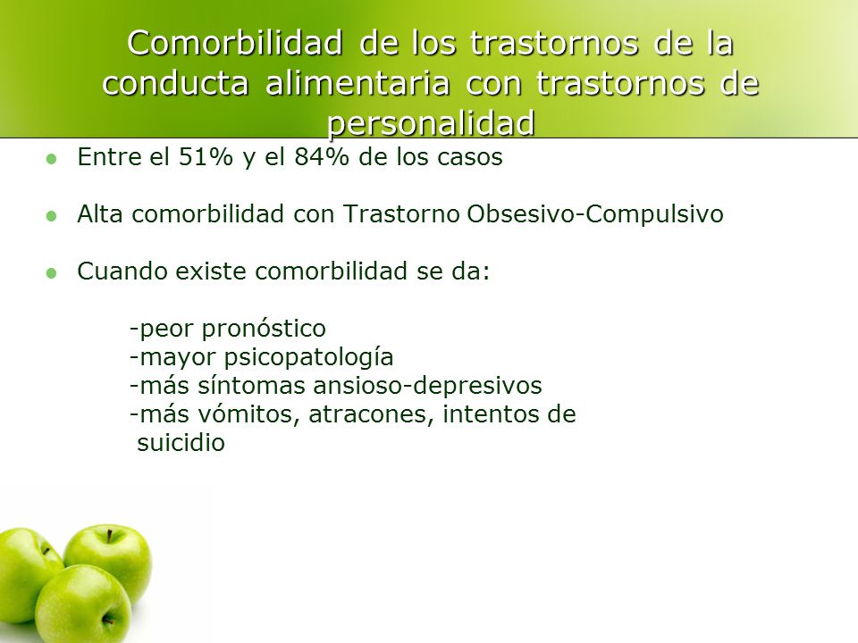 Comorbilidad de los trastornos de la conducta alimentaria con trastornos de personalidad