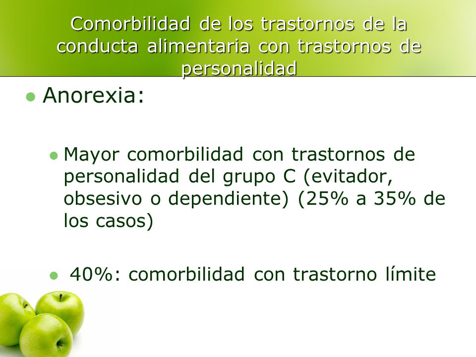Comorbilidad de los trastornos de la conducta alimentaria con trastornos de personalidad