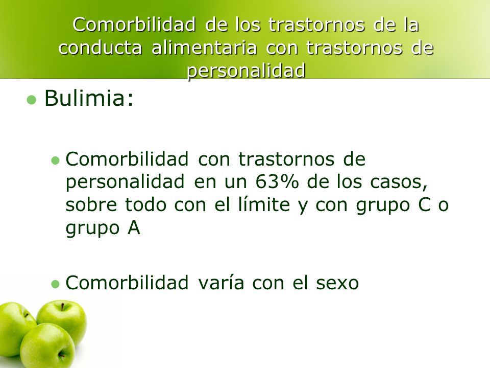 Comorbilidad de los trastornos de la conducta alimentaria con trastornos de personalidad