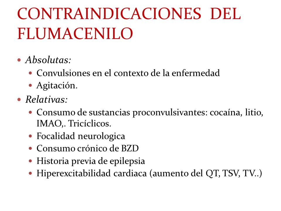 CONTRAINDICACIONES DEL FLUMACENILO