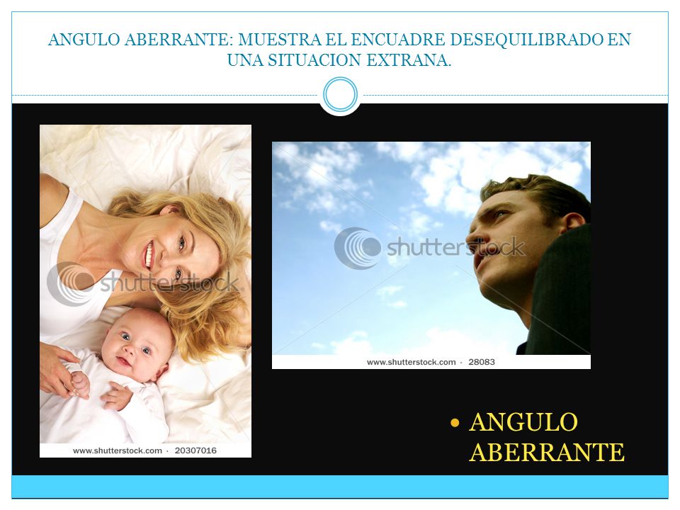 ANGULO ABERRANTE: MUESTRA EL ENCUADRE DESEQUILIBRADO EN UNA SITUACION EXTRANA.