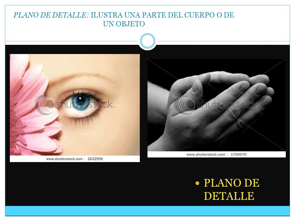 PLANO DE DETALLE: ILUSTRA UNA PARTE DEL CUERPO O DE UN OBJETO