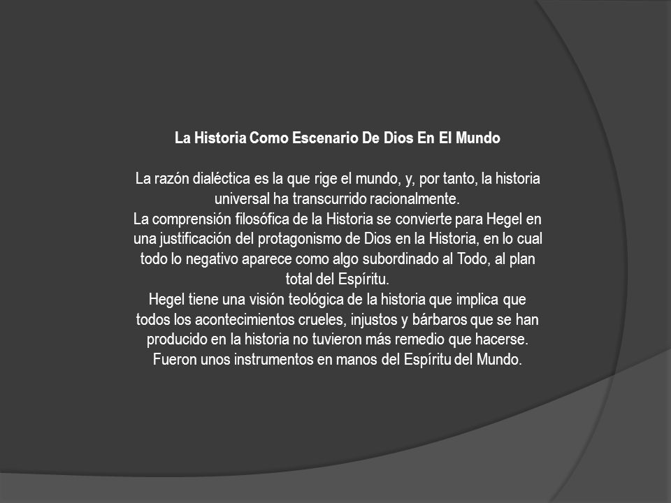 La Historia Como Escenario De Dios En El Mundo