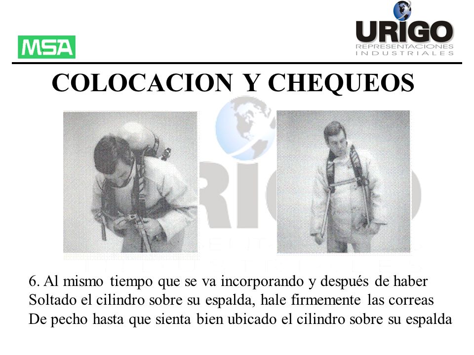 COLOCACION Y CHEQUEOS 6. Al mismo tiempo que se va incorporando y después de haber.