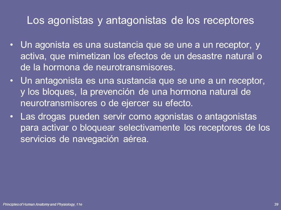Los agonistas y antagonistas de los receptores