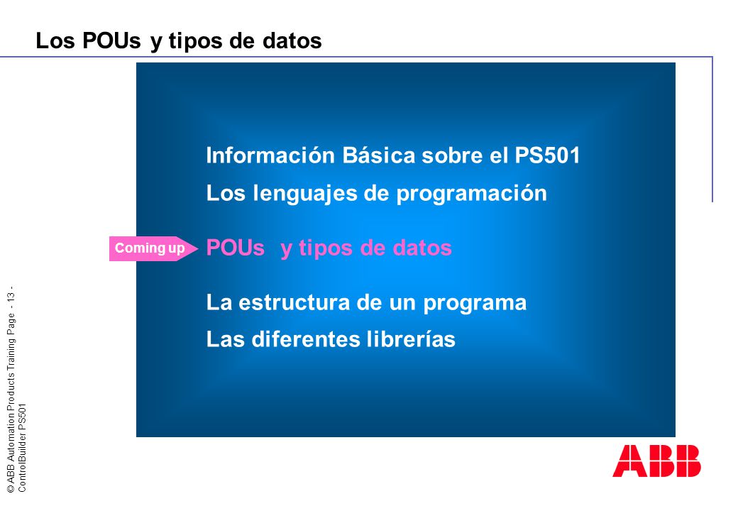 Los POUs y tipos de datos