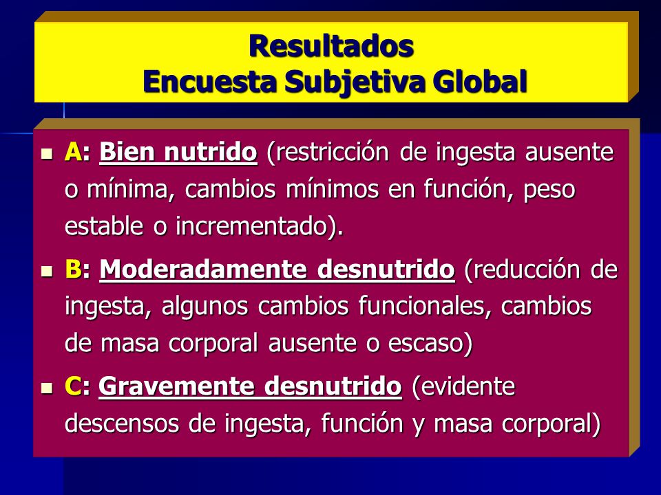 Resultados Encuesta Subjetiva Global