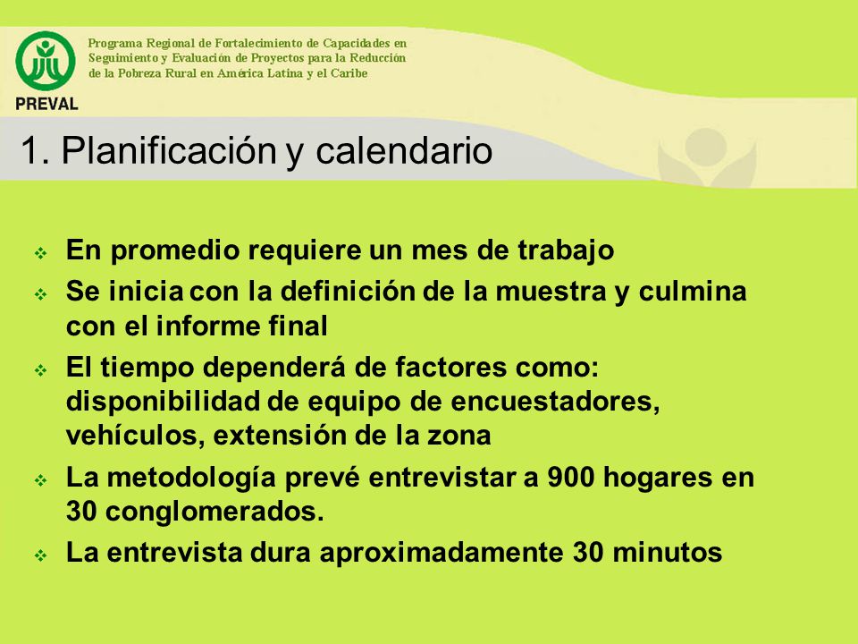 1. Planificación y calendario